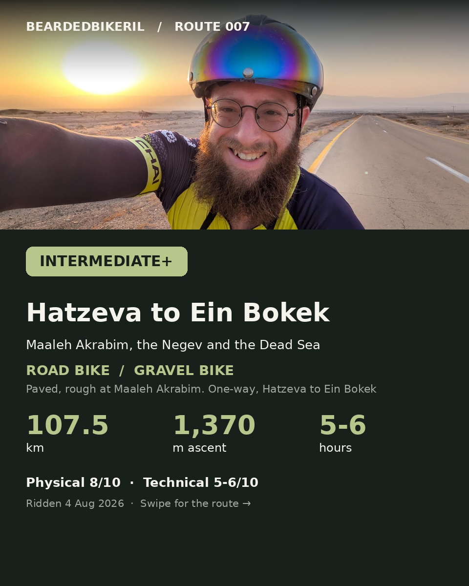 Route 007 cover: Hatzeva to Ein Bokek